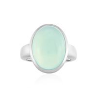 Bague en argent et Calcédoine d'eau