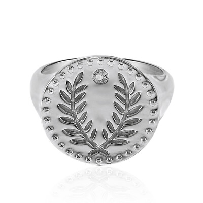 Bague en argent et Topaze blanche