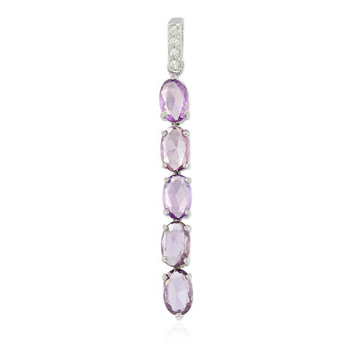 Pendentif en argent et Saphir pourpre de Ceylan non chauffé