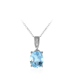 Collier en argent et Topaze bleu ciel