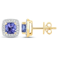 Boucles d'oreilles en or et Tanzanite