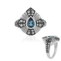Bague en argent et Topaze bleu de Londres (Adela Silber)