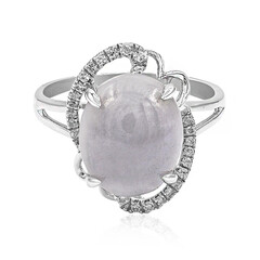 Bague en argent et Jadéite lavande