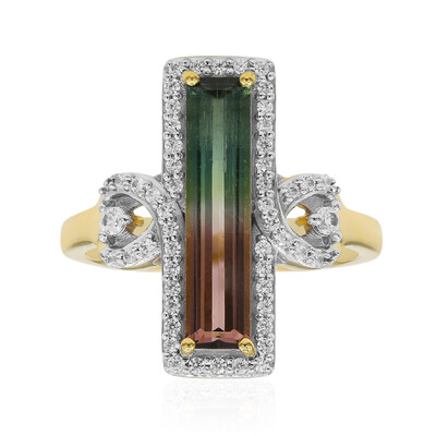 Bague en or et Tourmaline multicolore