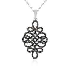 Collier en argent et Spinelle noir