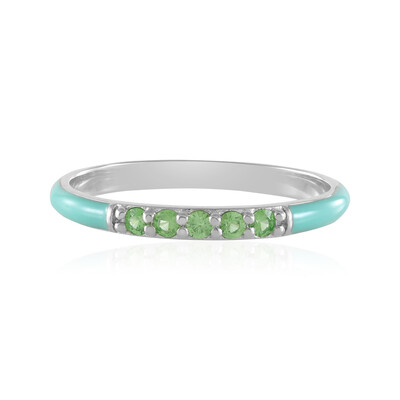 Bague en argent et Grenat Tsavorite du Kenya