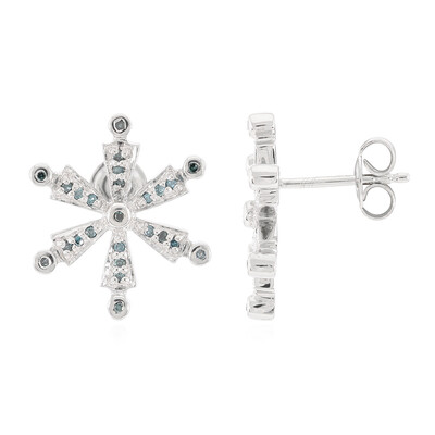 Boucles d'oreilles en argent et Diamant fantaisie