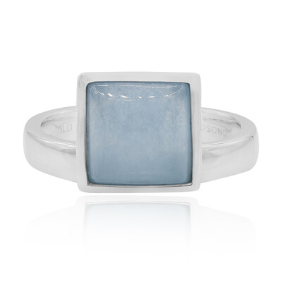 Bague en argent et Jadéite bleue (MONOSONO COLLECTION)