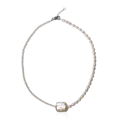 Collier en argent et Perle Keshi (TPC)
