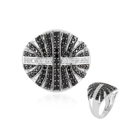 Bague en argent et Spinelle noir