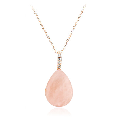 Collier en argent et Quartz rose