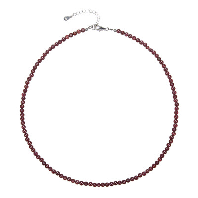 Collier en argent et Grenat du Mozambique