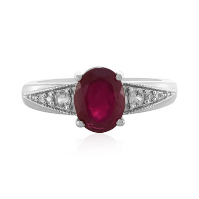 Bague en argent et Rubis de Madagascar