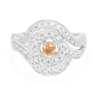 Bague en argent et Saphir Padparadscha