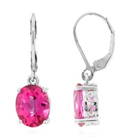 Boucles d'oreilles en argent et Topaze rose