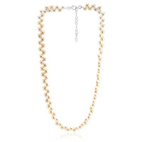 Collier en argent et Perle de culture d'eau douce de couleur pêche (TPC)