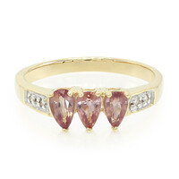 Bague en or et Saphir Padparadscha non chauffé