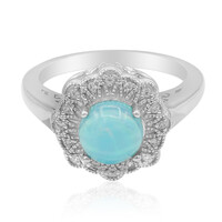 Bague en argent et Opale bleue d'Éthiopie