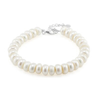 Bracelet en argent et Perle blanche de culture d'eau douce (TPC)