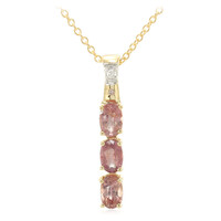 Collier en or et Saphir Padparadscha non chauffé (AMAYANI)