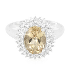 Bague en argent et Quartz champagne