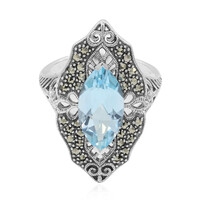 Bague en argent et Topaze bleu ciel