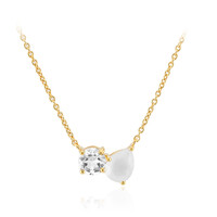 Collier en argent et Quartz blanc pastel
