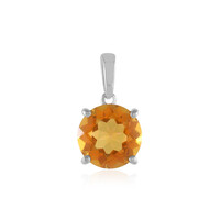 Pendentif en argent et Quartz mystique orange