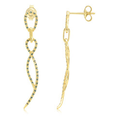 Boucles d'oreilles en argent et Diamant fantaisie
