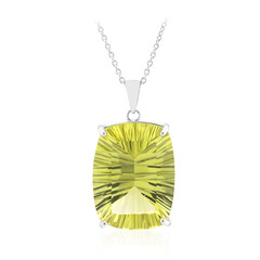 Collier en argent et Citrine jaune citron