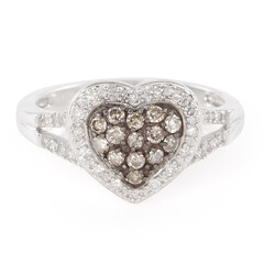Bague en argent et Diamant champagne