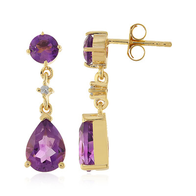 Boucles d'oreilles en argent et Améthyste de Bolivie