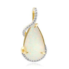 Pendentif en or et Opale blanche du Brésil