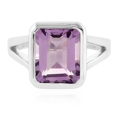 Bague en argent et Améthyste Rose de France