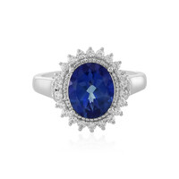 Bague en argent et Topaze bleu roi