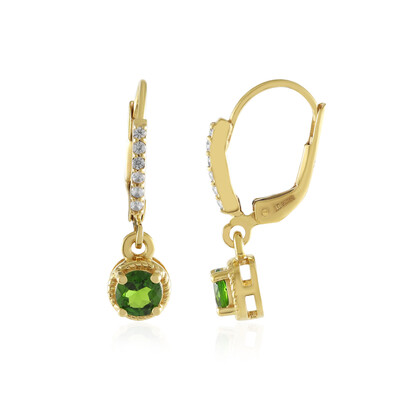 Boucles d'oreilles en argent et Diopside de Russie