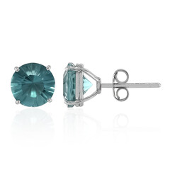 Boucles d'oreilles en argent et Fluorite bleu pétrole