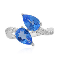 Bague en argent et Topaze Bleue Indigo