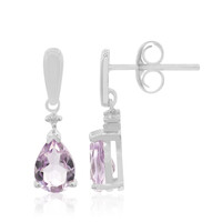Boucles d'oreilles en argent et Améthyste Rose de France