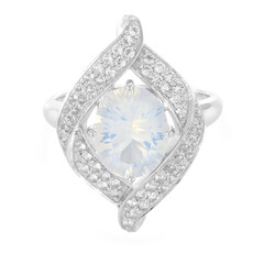 Bague en argent et Quartz bleu lunaire