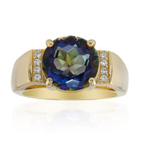 Bague en argent et Quartz mystique bleu