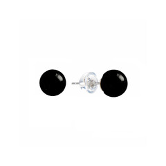 Boucles d'oreilles en argent et Tourmaline noire