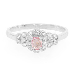 Bague en argent et Saphir parme