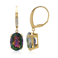 Boucles d'oreilles en argent et Quartz mystique vert