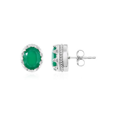 Boucles d'oreilles en argent et Onyx vert