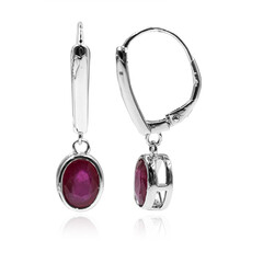 Boucles d'oreilles en argent et Rubis de Madagascar