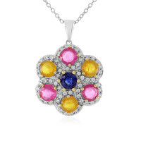 Collier en argent et Saphir bleu de Madagascar