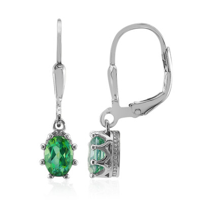 Boucles d'oreilles en argent et Topaze vert papillon