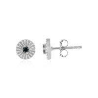 Boucles d'oreilles en argent et Diamant bleu I3