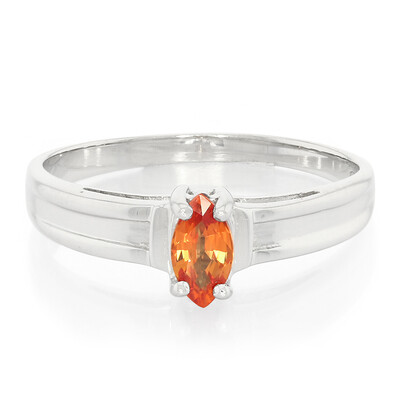 Bague en argent et Saphir orange